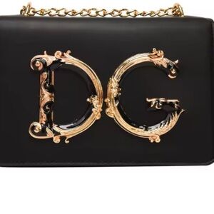 Dolce & Gabbana Black Clutch with Gold Accents